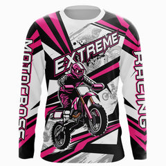 Maxcorners Pink Dirt Bike Racing Jersey Upf30+ Motocross Shirt Men Kid Women Off-Road Jersey MT2709