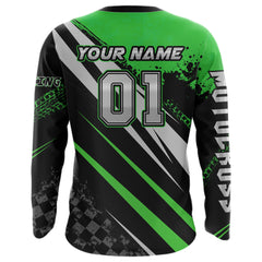 Maxcorners Dirt Bike MX Racing Jersey Green Upf30+ Motocross Shirt Women Kid Off-Road Shirt MT2709