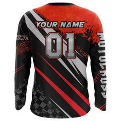 Maxcorners Dirt Bike MX Racing Jersey Red Upf30+ Motocross Shirt Women Kid Off-Road Shirt MT2709