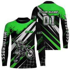 Maxcorners Dirt Bike MX Racing Jersey Green Upf30+ Motocross Shirt Women Kid Off-Road Shirt MT2709