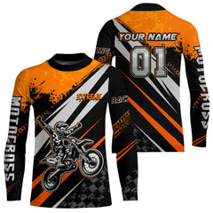 Maxcorners Dirt Bike MX Racing Jersey Orange Upf30+ Motocross Shirt Women Kid Off-Road Shirt MT2709