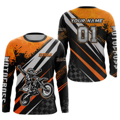 Maxcorners Dirt Bike MX Racing Jersey Orange Upf30+ Motocross Shirt Women Kid Off-Road Shirt MT2709