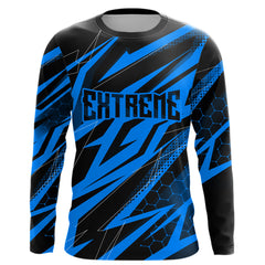 Maxcorners Motocross Jersey Kid Men Women Upf30+ Blue Racing Dirt Bike Shirt Off-Road Motorcycle MT2709