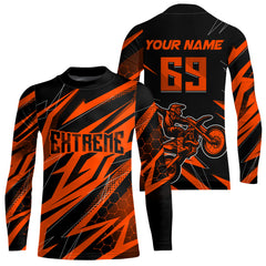 Maxcorners Motocross Jersey Kid Men Women Upf30+ Orange Racing Dirt Bike Shirt Off-Road Motorcycle MT2709