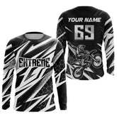 Maxcorners Motocross Jersey Kid Men Women Upf30+ White Racing Dirt Bike Shirt Off-Road Motorcycle MT2709