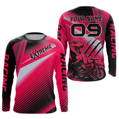 Maxcorners Pink Motocross Racing Jersey Custom Dirt Bike Jersey Men Kid Women Off Road Jersey LM2809