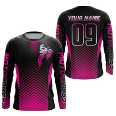 Maxcorners Pink Motocross Racing Jersey Custom Dirt Bike Jersey Kid Women Men Off Road Jersey LM2809