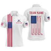 Maxcorners American Flag Golf Polo Shirt Custom Patriotic Golf Shirts for Men Women TeamMT0306