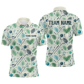 Maxcorners Palm Leaves Golf Polo Shirt Custom Golf Shirts for Men and Women Team Golf Apparel