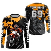 Maxcorners Motocross Racing Jersey Orange Upf30+ Motorcycle Dirt Bike Jersey Off-Road Shirt Men Kid Women MT2709