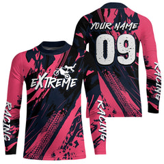 Maxcorners Pink Motocross Racing Dirt Bike Jersey For Kid Men Women Upf30+ Motorcycle Shirt MT2709