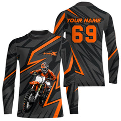 Maxcorners Custom Motocross Racing Jersey Orange Dirt Bike Shirt Kid Men Women Off-road Shirt MT2709