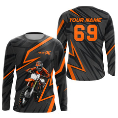 Maxcorners Custom Motocross Racing Jersey Orange Dirt Bike Shirt Kid Men Women Off-road Shirt MT2709