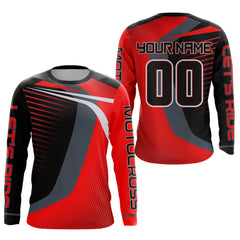 Maxcorners Red Motocross Racing Jersey Custom Dirt Bike Jersey Men Kid Women Off Road Jersey LM2809