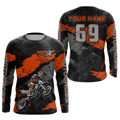 Maxcorners Motocross Racing Off-road Jersey Orange Dirt Bike Riding Shirt For Men Kid Women MT2709