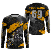 Maxcorners Motocross Racing Off-road Jersey Yellow Dirt Bike Riding Shirt For Men Kid Women MT2709