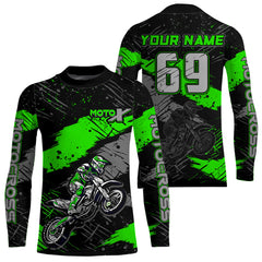 Maxcorners Motocross Racing Off-road Jersey Green Dirt Bike Riding Shirt For Men Kid Women MT2709