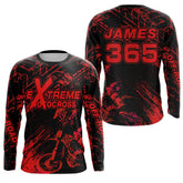 Maxcorners Motocross Racing Jersey Red Upf30+ Men Women Kid Dirt Bike Shirt Motorcycle Jersey MT2809