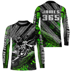 Maxcorners Kid Men Motocross Jersey Upf30+ Off-road Racing Jersey Dirt Bike Green Motorcycle Shirt MT2809