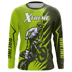 Maxcorners Green Motocross Racing Jersey Upf30+ Dirt Bike Shirt Motorcycle Men Kid Women XM176 MT2809