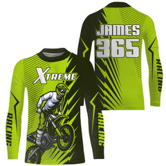 Maxcorners Green Motocross Racing Jersey Upf30+ Dirt Bike Shirt Motorcycle Men Kid Women XM176 MT2809
