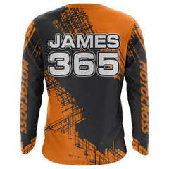Maxcorners Orange Motocross Racing Jersey Men Kid Upf30+ Dirt Bike Off-Road Shirt MX Jersey MT2809