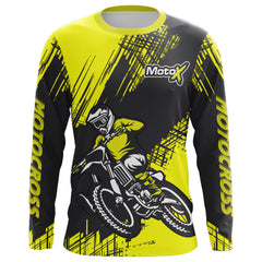 Maxcorners Yellow Motocross Racing Jersey Men Kid Upf30+ Dirt Bike Off-Road Shirt MX Jersey MT2809