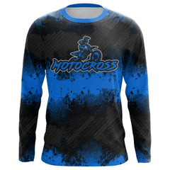 Maxcorners Racing Motocross Jersey Blue Upf30+ Dirt Bike Off-Road Youth Kid Men Motorcycle Shirt XM251 MT2809