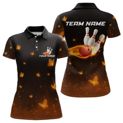 Maxcorners Lightning Butterflies Bowling Shirts for Women Men Team Bowling Polo & Quarter Zip LM1708
