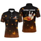 Maxcorners Lightning Butterflies Bowling Shirts for Women Men Team Bowling Polo & Quarter Zip LM1708