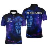 Maxcorners Lion Bowling Shirts for Men Women Team Custom Bowling Polo and Quarter Zip MT3107