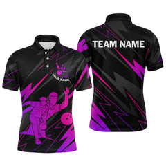 Maxcorners Purple Bowling Shirts for Women Men Custom Team Bowling Jerseys Personalized TU1410