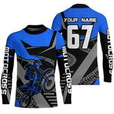 Maxcorners Blue Motocross Racing Jersey Women Men Kid Motorcycle Dirt Bike Shirt MT2709