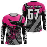 Maxcorners Pink Motocross Racing Jersey Women Men Kid Motorcycle Dirt Bike Shirt MT2709