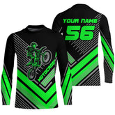 Maxcorners Motocross Racing Jersey Green Custom Dirt Bike Motorcycle Shirt For Kid Men Women MT2709