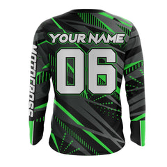 Maxcorners Green Motocross Racing Jersey Kid Women Men Upf30+ Youth Dirt Bike Off-Road Shirt MT2809