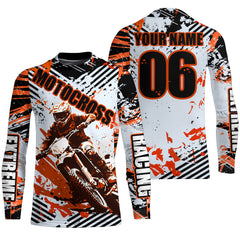 Maxcorners Orange Motocross Racing Jersey Men Kid MX Custom UV Protective Dirt Bike Off-road Shirt MT2809