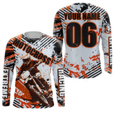 Maxcorners Orange Motocross Racing Jersey Men Kid MX Custom UV Protective Dirt Bike Off-road Shirt MT2809