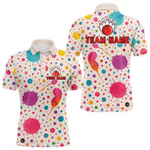 Maxcorners Ink Watercolor Pink Bowling Shirt for Men Women Custom Team Bowling Jersey LM1506