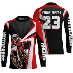 Maxcorners Custom Motocross Jersey Red Dirt Bike Shirt For Kid Women Men Off-road Shirt MT2709