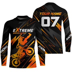Maxcorners Orange Motocross Racing Jersey Custom Dirt Bike Shirt Kid Women Men Motorcycle Shirt MT2709