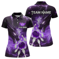 Maxcorners Custom Dragon Bowling Shirt Purple Thunder Bowling Jersey for Men Women Team LM184