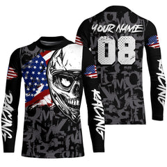 Maxcorners Motocross Jersey Dirt Bike US Flag Motorcycle Racing Shirt For Kid Men Women MT2709