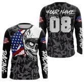 Maxcorners Motocross Jersey Dirt Bike US Flag Motorcycle Racing Shirt For Kid Men Women MT2709