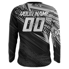 Maxcorners White Black Motocross Racing Jersey Upf30+ Kid Men Women Dirt Bike Shirt Off-road Jersey MT2709