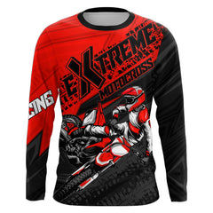 Maxcorners Red Motocross Racing Jersey Upf30+ Kid Men Women Dirt Bike Shirt Off-road Jersey MT2709