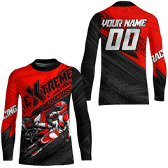 Maxcorners Red Motocross Racing Jersey Upf30+ Kid Men Women Dirt Bike Shirt Off-road Jersey MT2709