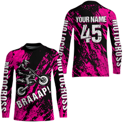 Maxcorners Dirt Bike Racing Jersey Pink Upf30+ Motocross Shirt Kid Girl Women Riding Jersey XM269 MT2809