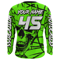 Maxcorners Motocross Racing Jersey Green Upf30+ Dirt Bike Shirt MX Off-Road Motorcycle Shirt MT2709