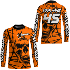 Maxcorners Motocross Racing Jersey Orange Upf30+ Dirt Bike Shirt MX Off-Road Motorcycle Shirt MT2709